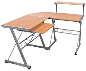 vidaXL Birou de computer colțar, maro, 132x112x99 cm, lemn prelucrat