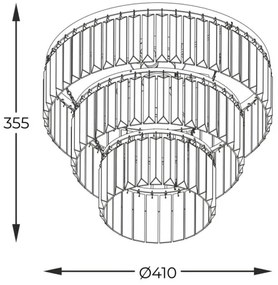 Lustră aplicată Zuma Line P17127-4-BK TIFANNY 4xE14/40W/230V negru