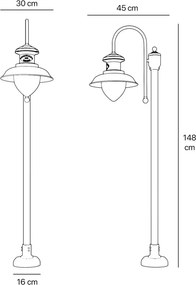 Stalp exterior IP44 realizat manual din alama Amalfi