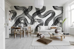 Tapet Ink Stripes, Black &amp; White, Rebel Walls