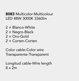 Lustra cu 8 pendule LED design modern minimalist CALA multicolor