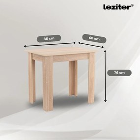 Set de masă Leon 4+1, gri stejar Sonoma