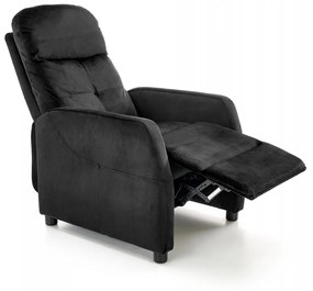 Fotoliu recliner Felipe 2 velvet negru H103 cm