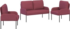 vidaXL Seturi de canapele 3 pcs Roșu Vin 115 x 56 x 80 cm placaj