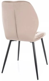 Scaun Rick velvet bej inchis/negru Blu40