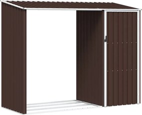 vidaXL Șopron de grădină lemne de foc maro 245x98x159 cm oțel zincat