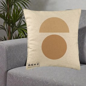 Perna Decorativa Geometric Minimalist Auriu, 40x40 cm, Bej, Husa Detasabila, Perna Inclusa, BEKZ®