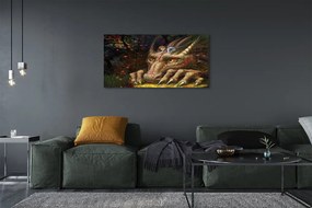 Tablouri canvas Forest fată dragon cap