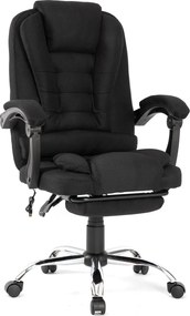 Scaun directorial, Masaj în perna lombară, Suport picioare, Rabatabil, textil, Negru