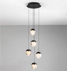 Lustra cu 5 pendule LED ALICIA negru