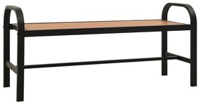 317138 vidaXL Bancă de grădină, maro și negru, 124,5 cm, oțel și WPC
