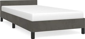 vidaXL Cadru de pat fără saltea, gri închis, 80x200 cm, catifea