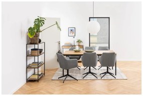 Bibliotecă neagră/în culoare naturală cu aspect de lemn de stejar 77x114 cm Seaford – Actona