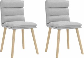 vidaXL Scaune de sufragerie 2 buc țesătură gri nor