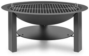 Mithras Fire bowl, grill de foc foc ø75 cm, grilaj protecție Ø60 cm, grătar, oțel turnat, fier