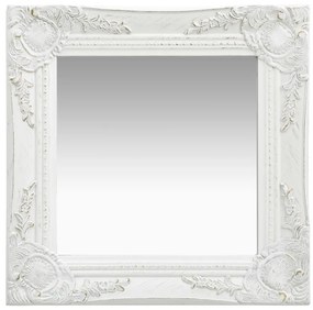 Oglinda de perete in stil baroc, alb, 40 x 40 cm 1, Alb, 40 x 40 cm