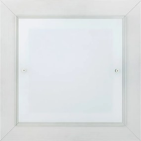 Plafoniera din lemn si sticla TABOR 52x52cm, alb crem