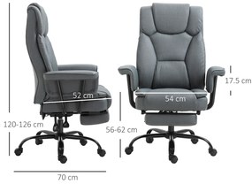 Vinsetto Scaun de birou Ergonomic Scaun de calculator rotativ la 360° Scaun reglabil în înălțime cu suport pentru cap și brațe captusite și suport de picioare din piele ecologică 68 x 80 x 120–126 cm | Aosom Romania