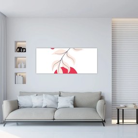 Tablou - Abstracție florală roz N⁰2 (120x50 cm)