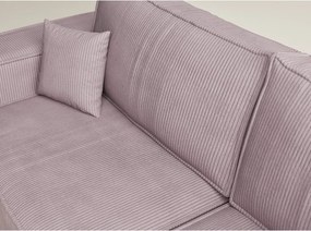 Colțar mov extensibil/cu spațiu de depozitare cu tapițerie din catifea reiată (cu colț pe partea dreaptă/în formă de ”L”) Tonga – Maison de Rêve