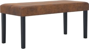 vidaXL Bancă, maro, 106 cm, piele întoarsă ecologică