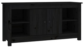 814578 vidaXL Comodă TV, negru, 103x36,5x52 cm, lemn masiv de pin