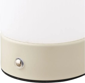 Veioză albă/taupe din metal cu abajur din plastic (înălțime 18 cm) Ashford – House Nordic