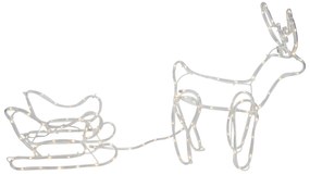 Lampă de podea de Crăciun Ren cu sanie 116cm Incl. LED cu temporizator IP44 - Sori