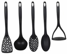 Set 5 ustensile de bucătărie EH Nylon, negru