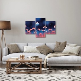 Tablou cu păpădii cu fluture albastru (90x60 cm)