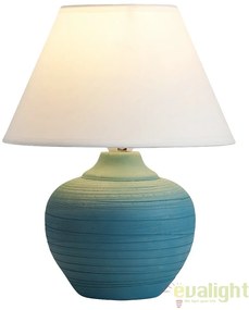 Veioza, lampa de masa din ceramica, finisaj alb/albastru, diametru 20,5cm, Molly 4392 RX