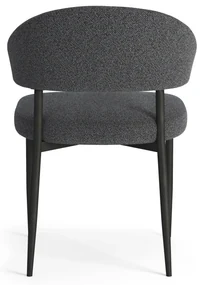 MAZZONI EXPORT IRIS Antracit [Gri închis] (material Monza 130) - SCAUN MODERN TAPIȚAT BOUCLÉ PENTRU SALON/SUFRAGERIE LOFT