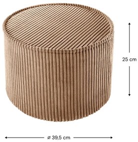 Puf de copii maro cu tapițerie din catifea reiată – Wigiwama