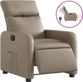 vidaXL Fotoliu rabatabil electric, cappuccino, piele ecologică