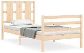 3194101 vidaXL Cadru de pat cu tăblie, 90x200 cm, lemn masiv