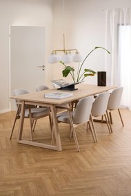 MAZZONI EXPORT RODERIC Bej (material Apia 453)/cadru stejar uleiat - SCAUN DE LEMN CHENILLE PENTRU SUFRAGERIE LIVING BUCĂTĂRIE RETRO