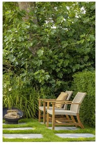 Fotoliu de grădină bej/în culoare naturală din lemn masiv Copper – Exotan