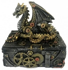 Cutie bijuterii dragon steampunk Secretele mecanice 18.5 cm