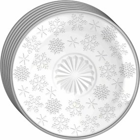 Altom Set de 6 farfurii de desert din sticlăSnowflakes 17,5 cm