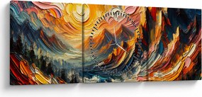 Tablou - Munte acoperit de soare (cu ceas) (90x30 cm)