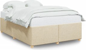 vidaXL Cadru de pat fără saltea, crem, 140x200 cm, textil
