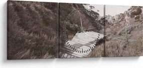 Tablou - Călătorie spre Marea de Smarald (cu ceas) (90x30 cm)