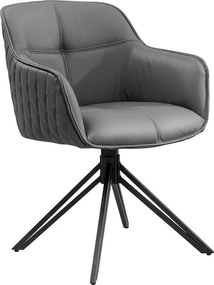 Set 2 scaune Pivotante, Piele Naturala, Gri, Euphoria