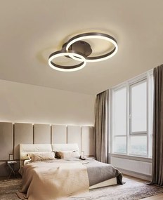 Lustra LED Elit'sR9091/2, Cu Telecomanda, 3 Tipuri De Lumina, Intensitate Reglabila, 40W, Maro