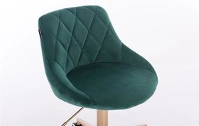 HR1054N Scaun Verde Catifea cu Bază Aurie