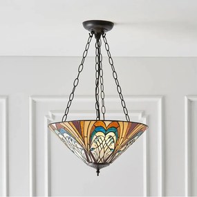 Endon 70750 - Lustră cu lanț Tiffany HECTOR 3xE27/60W/230V Ø 40 cm