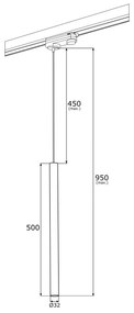 Spot LED suspendat pe sina ELBRUS auriu / Accesoriu pentru sinele trifazate ARGON T-RACK