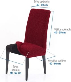 Nueva Textura Huse care se întind foarte bine NIAGARA bordo scaun cu spatar 2 buc (40 x 40 x 55 cm)