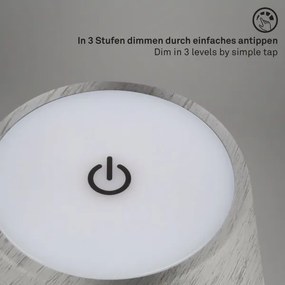 Brilo - Lampă de birou LED reîncărcabilă, cu control tactil KIKI LED/2,6W/5V IP44 2600 mAh argintie