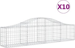 vidaXL Coșuri gabion arcuite 10 buc, 200x30x40/60 cm, fier galvanizat